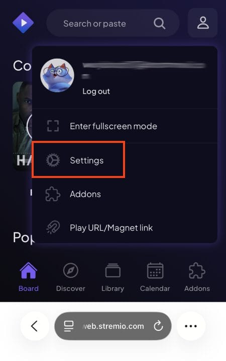 open settings