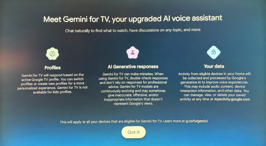 Gemini for TV Screen