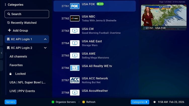 Multiple IPTV services