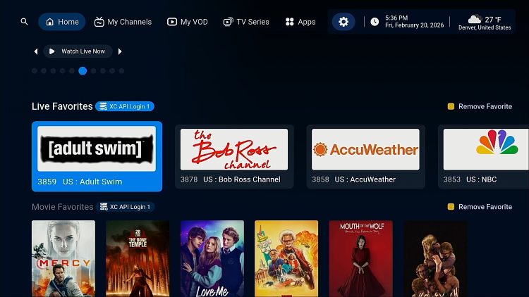 Set favorites for TV shows and movies