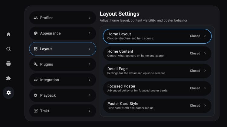 Layout Settings