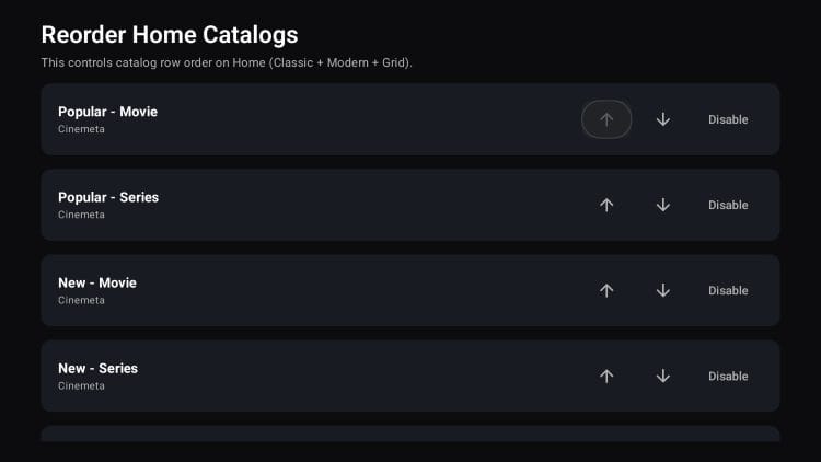 Catalogs in Nuvio
