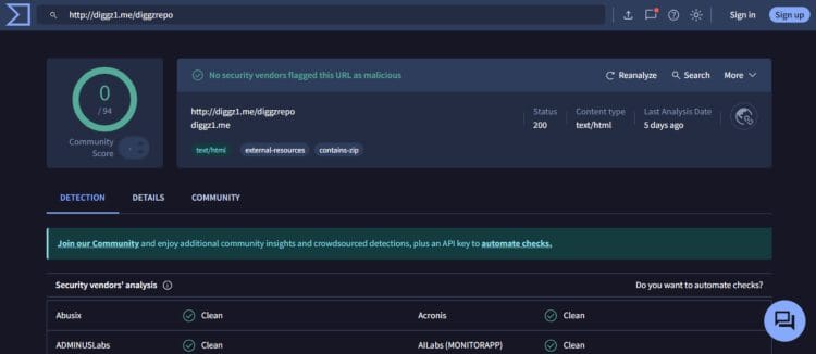 lookmovie kodi addon virustotal scan