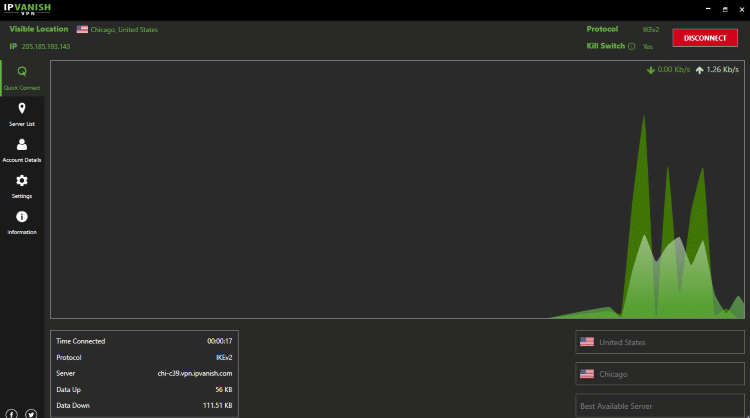 IPVanish VPN Interface