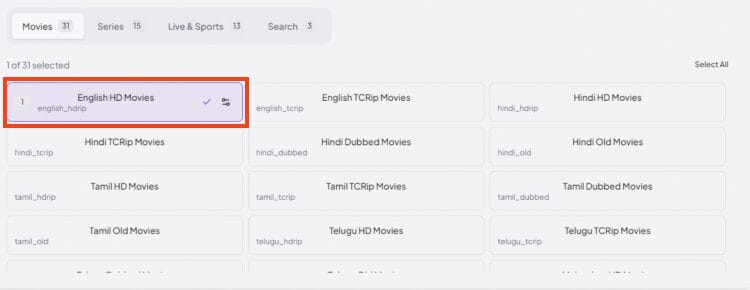 enable your catalog selections