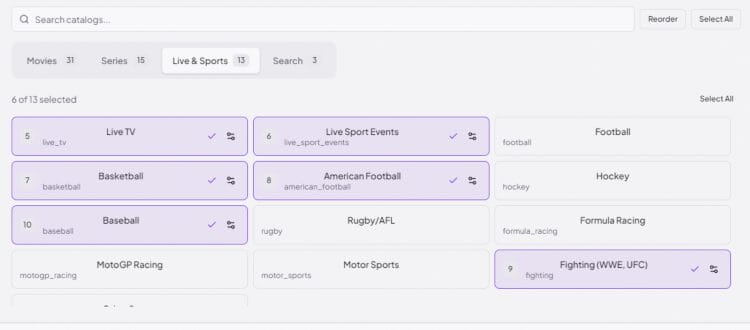 mediafusion catalog choices