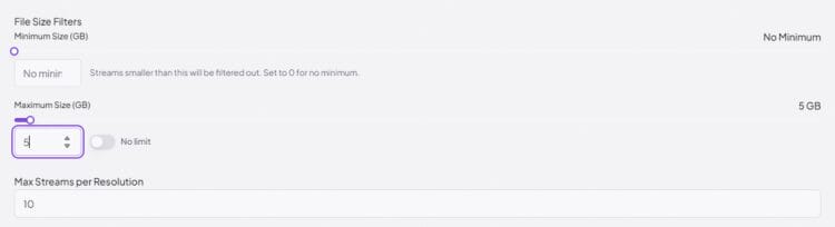 adjust file sizes and streams per resolution