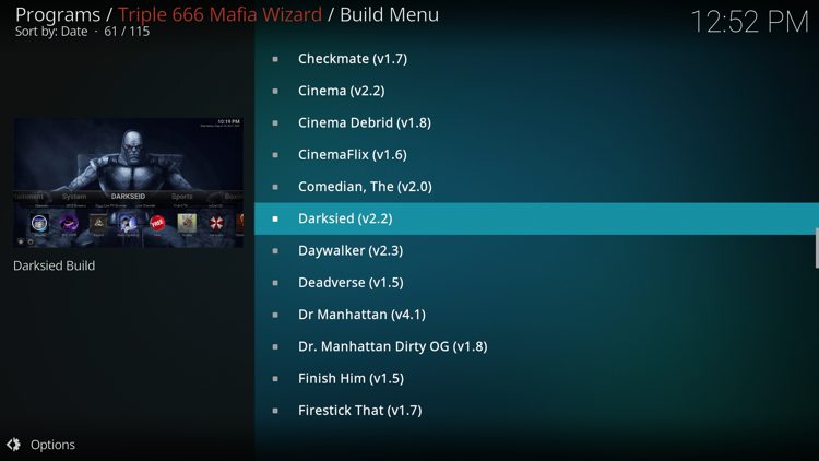 Locate Darkseid and click it from the menu.