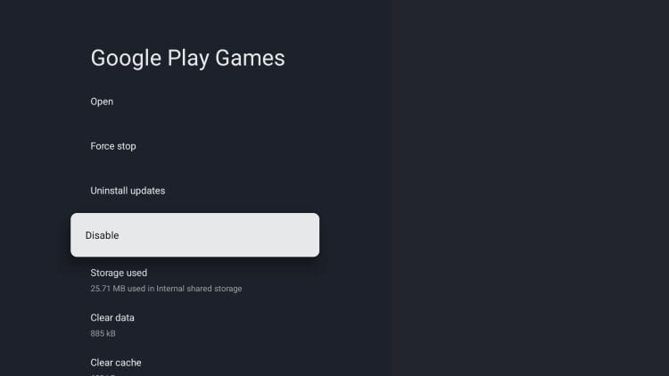 Disable System Apps on Google & Android TV