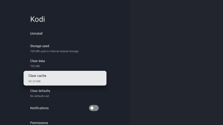 Clear App Cache Android Google TV