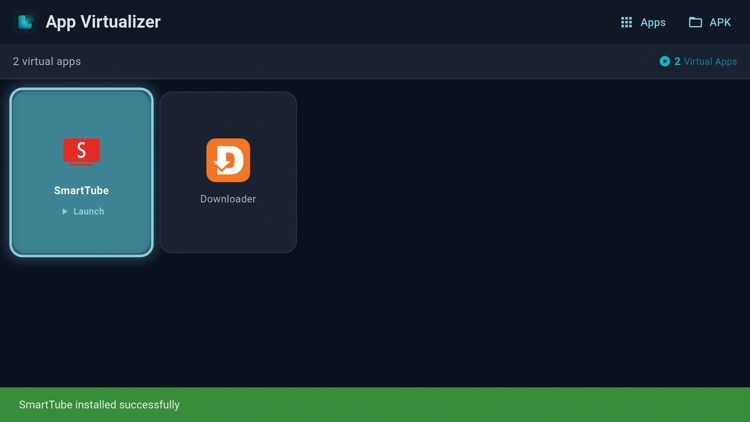 Your newly installed app will then appear in your Virtual Apps list.