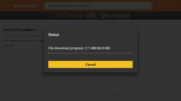 Wait a few seconds for the APK file to install.