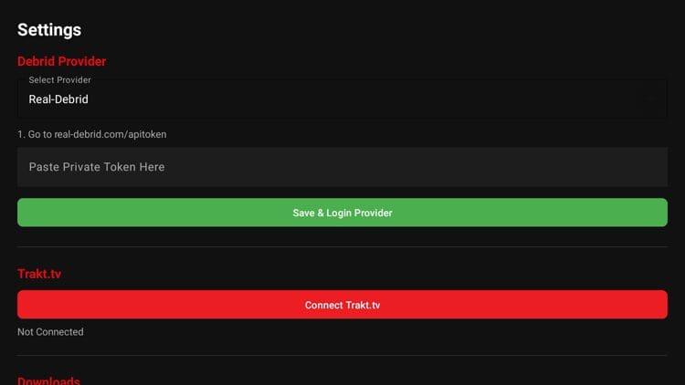 Choose your debrid provider. We are using Real Debrid in this example.