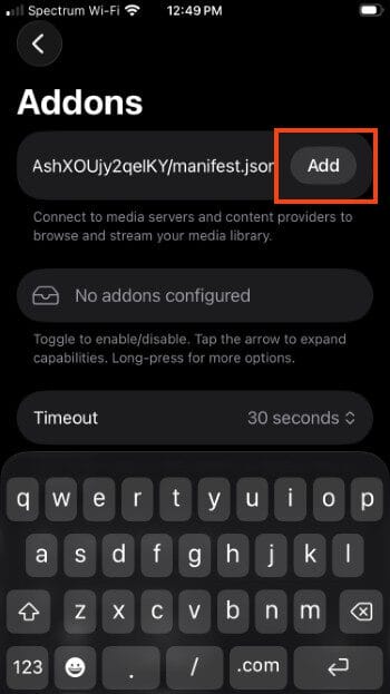 add your preferred addon
