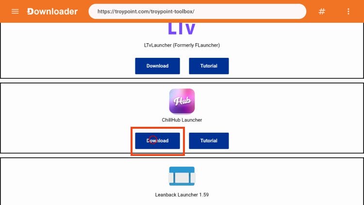click download for chillhub launcher