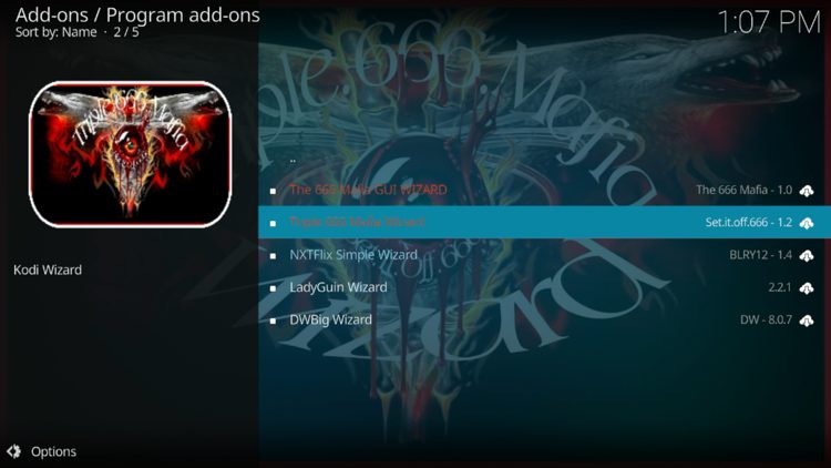 Open The 666 Mafia Wizard.