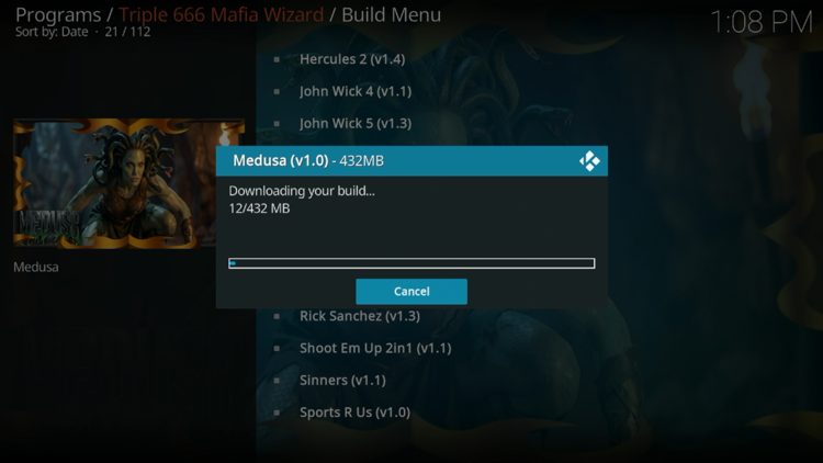 Wait for your build to download.