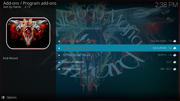 Open The 666 Mafia Wizard.