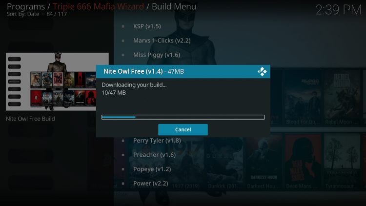 Wait for your build to download.