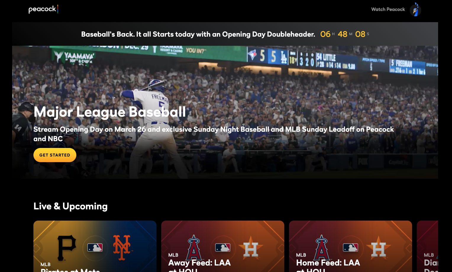 Peacock MLB Streaming