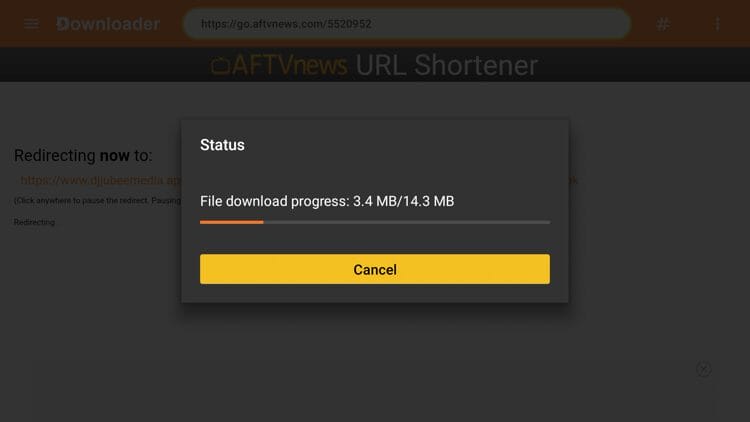 Wait a few seconds for the APK file to install.