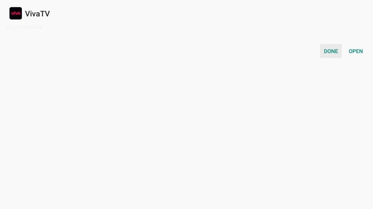 Click Done. We must install a video player before we can use Viva TV.