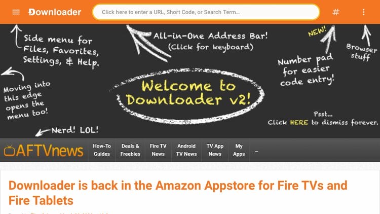 Return back to the Downloader home screen and click the search bar on top.