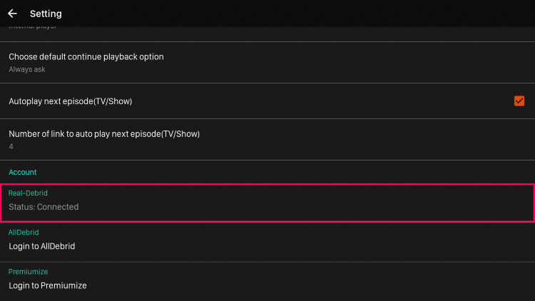You are now successfully logged in to Real-Debrid within Viva TV!