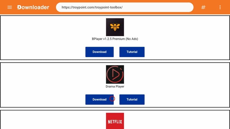 Scroll down to find Drama Player and click Download.