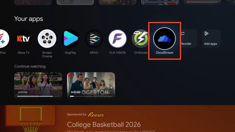 launch the cloudstream app