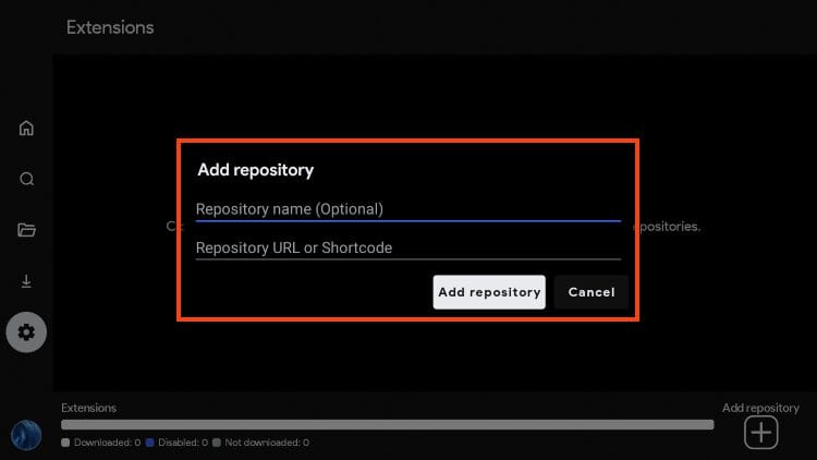input repo name and click add repository