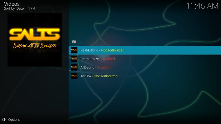 Click the debrid service you want to pair. We are using Real-Debrid in this example.