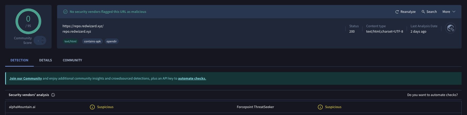 SALTS Add-on VirusTotal Scan