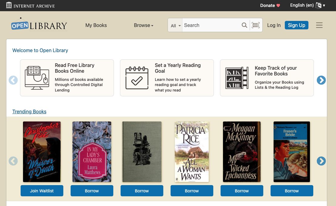 Open Library Website