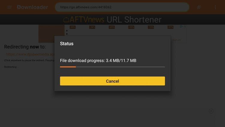 Wait a few seconds for the APK file to install.
