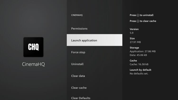 Now launch the Cinema HQ application.
