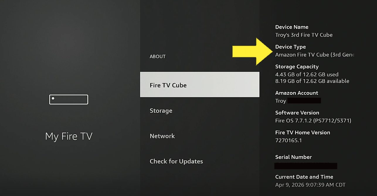 Checking our Fire TV Device Type