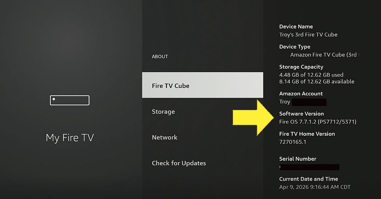 Checking My Fire TV Software Version