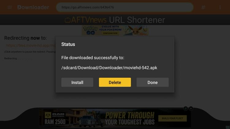 Return to Downloader and click Delete.