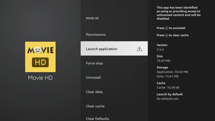 Now launch the Movie HD application.