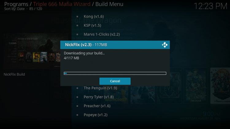 Wait for your build to download.