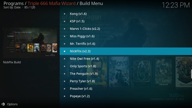 Locate NickFlix and click it from the menu.