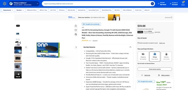 2026 Onn 4K Pro Official Webpage