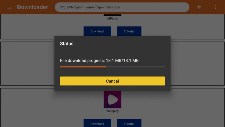 Wait a few seconds for the file to download.
