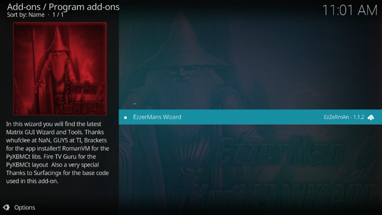 Open the EzzerMans Wizard.