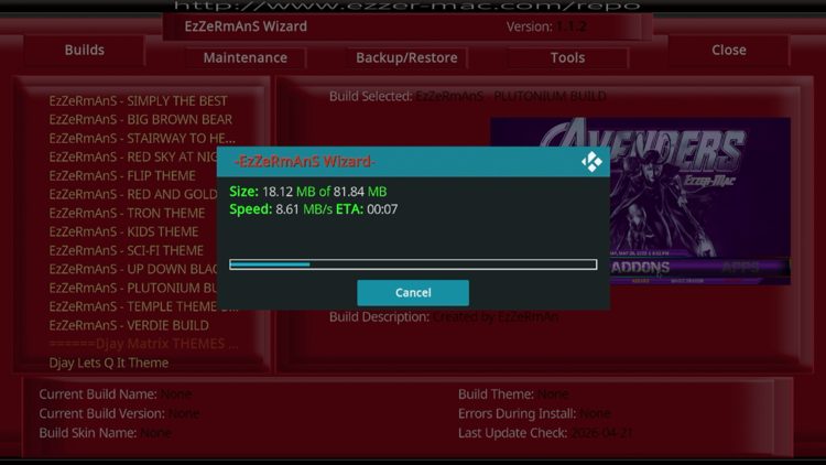 Wait for your build to download.