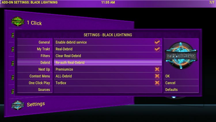 Hover over Debrid and select Re-auth Real-Debrid.