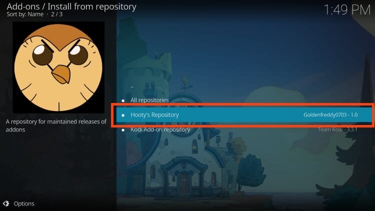 choose hooty's repository