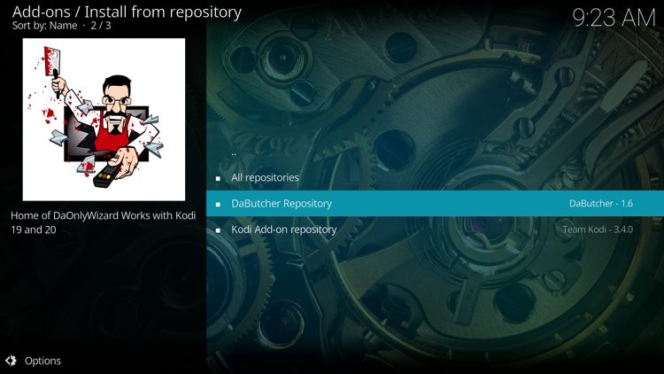Select DaButcher Repository.