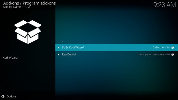 Click DaBs Kodi Wizard.